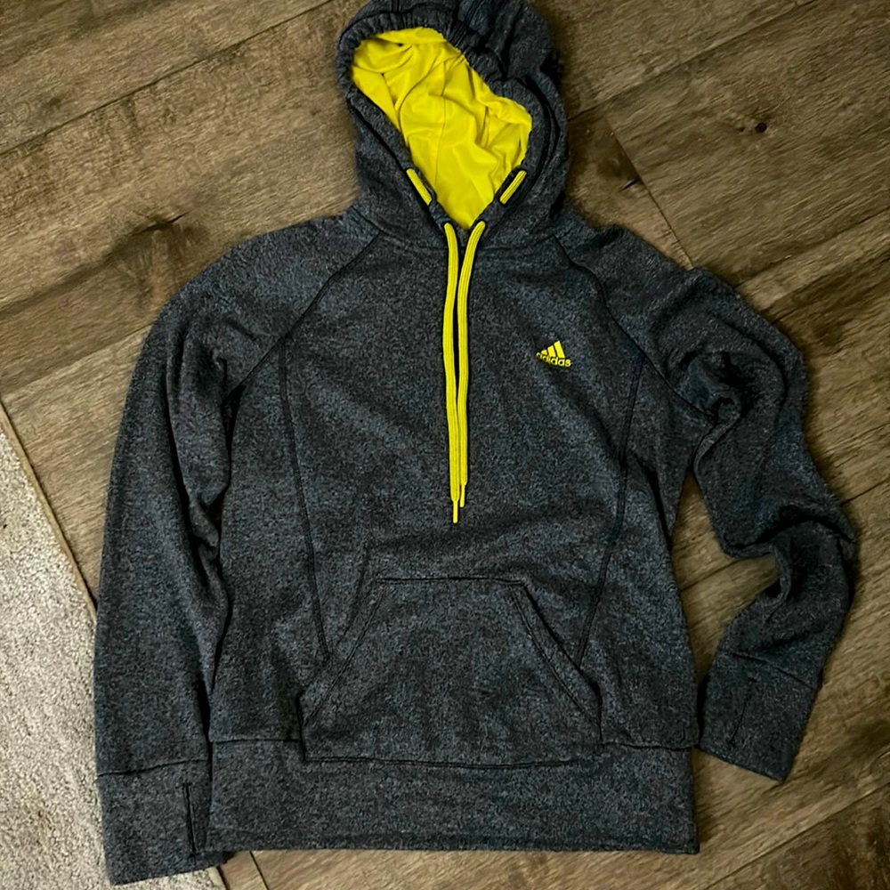 Adidas Gray Hoodie with Yellow